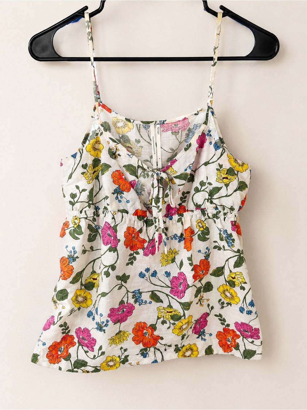 Anthropologie Floral Tie Front Cami Top Size S
